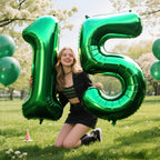 Kelfuoya 40 Inch Green Number 5 Foil Balloon | Giant 5 Balloons for Birthdays, Anniversaries, and Parties
