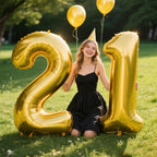 Kelfuoya 40 Inch Gold Number 11 Balloon – Jumbo Mylar Foil Balloons for 11th Birthday, Weddings & Anniversaries