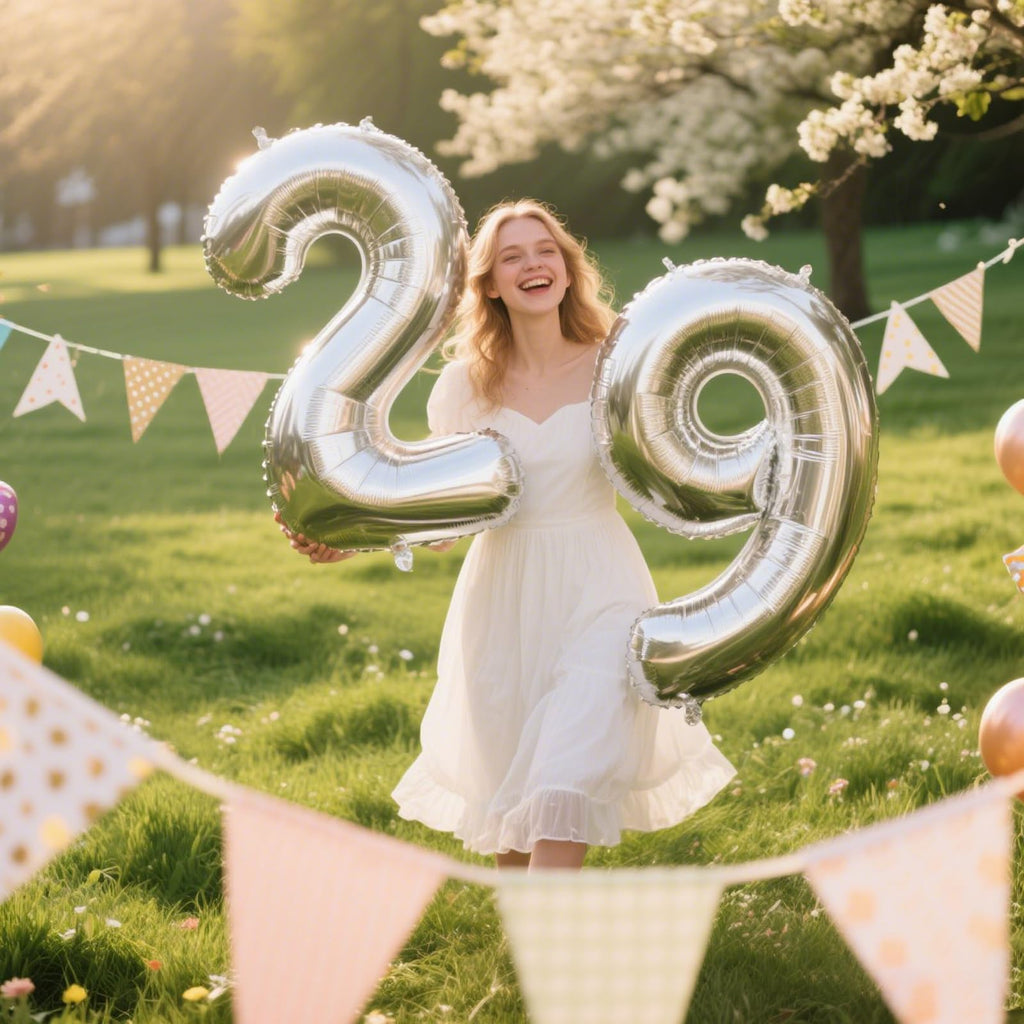 Kelfuoya 40-Inch Silver Number 29 Balloon | Jumbo Mylar Foil Balloons for Birthday, Anniversary & Wedding Decor