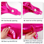 Kelfuoya Rose Red Number 4 Balloon – 40-Inch Hot Pink Foil Balloons for Birthday Parties