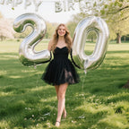 Kelfuoya 40-Inch Silver Foil Number 0 Balloon – Jumbo Digital Birthday & Anniversary Balloons