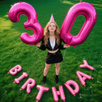 Kelfuoya Rose Red Number 0 Balloon – 40-Inch Jumbo Hot Pink Mylar Balloons for Birthdays & Celebrations