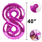 Kelfuoya 40 Inch Rose Purple 28 Balloon Numbers – Giant Foil Balloons for Birthday & Anniversary