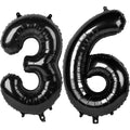 Kelfuoya 40-Inch Black Number 36 Balloon – Jumbo Mylar Foil Balloons for 36th Birthday & Anniversary