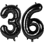 Kelfuoya 40-Inch Black Number 36 Balloon – Jumbo Mylar Foil Balloons for 36th Birthday & Anniversary