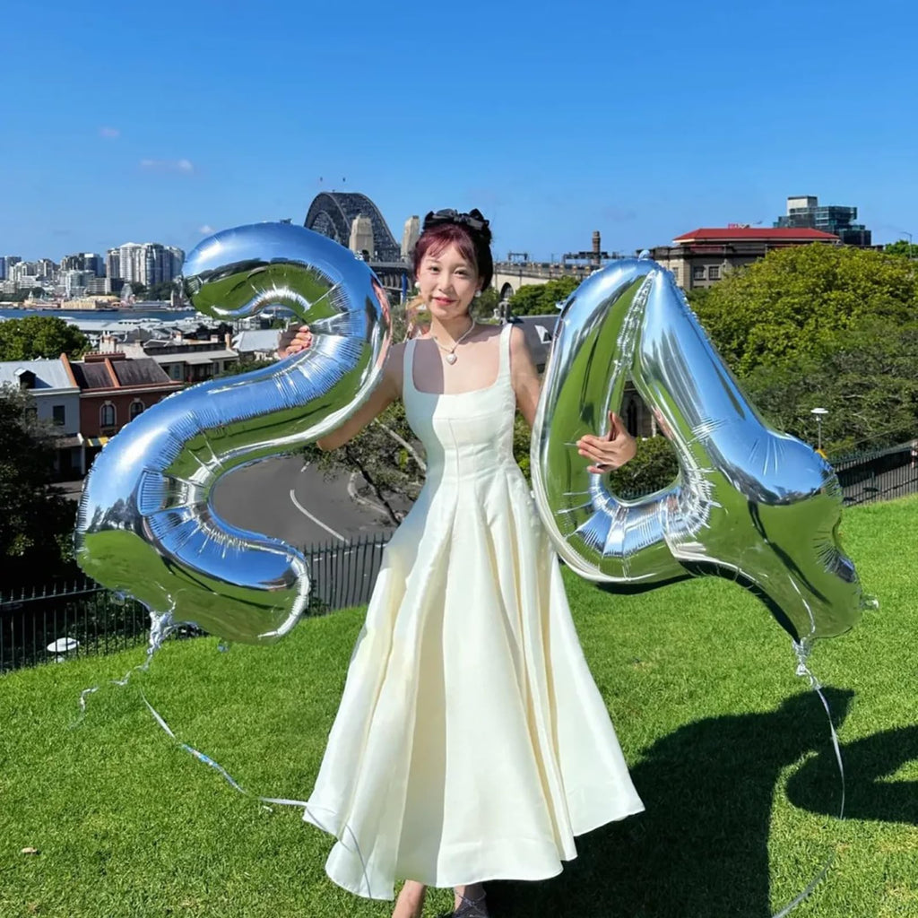 Kelfuoya 40-Inch Silver Number Balloons – Giant Mylar Foil Balloons (4 and 14) for 40th Birthday & Anniversary