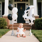 Kelfuoya 40 Inch Cow Print Foil Number 4 Balloon – Giant 4 Balloons for 14th Birthday and Anniversary Celebrations
