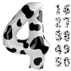 Kelfuoya 40 Inch Cow Print Foil Number 4 Balloon – Giant 4 Balloons for 14th Birthday and Anniversary Celebrations