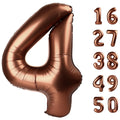 Kelfuoya 40-Inch Dark Brown 4 Balloon – Giant Mylar Number Balloons for Birthdays & Anniversaries