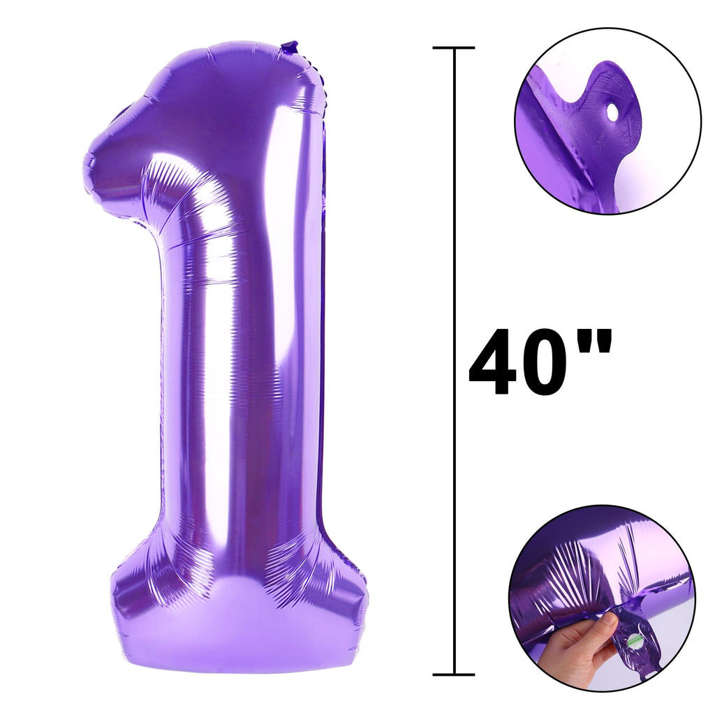 Kelfuoya 40-Inch Purple Number 10 Digital Balloon – Jumbo Mylar Foil Balloons for Birthdays, Weddings & Anniversaries