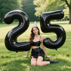 Kelfuoya 40 Inch Black Number 5 Foil Balloon - Giant Milestone Party Balloons