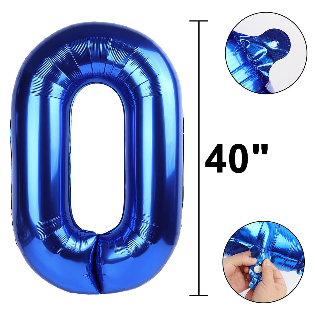 Kelfuoya 40 Inch Navy Blue Number 10 Balloon | Jumbo Mylar Foil Balloons for Birthday & Anniversary