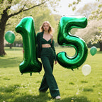 Kelfuoya 40 Inch Green Number 5 Foil Balloon | Giant 5 Balloons for Birthdays, Anniversaries, and Parties