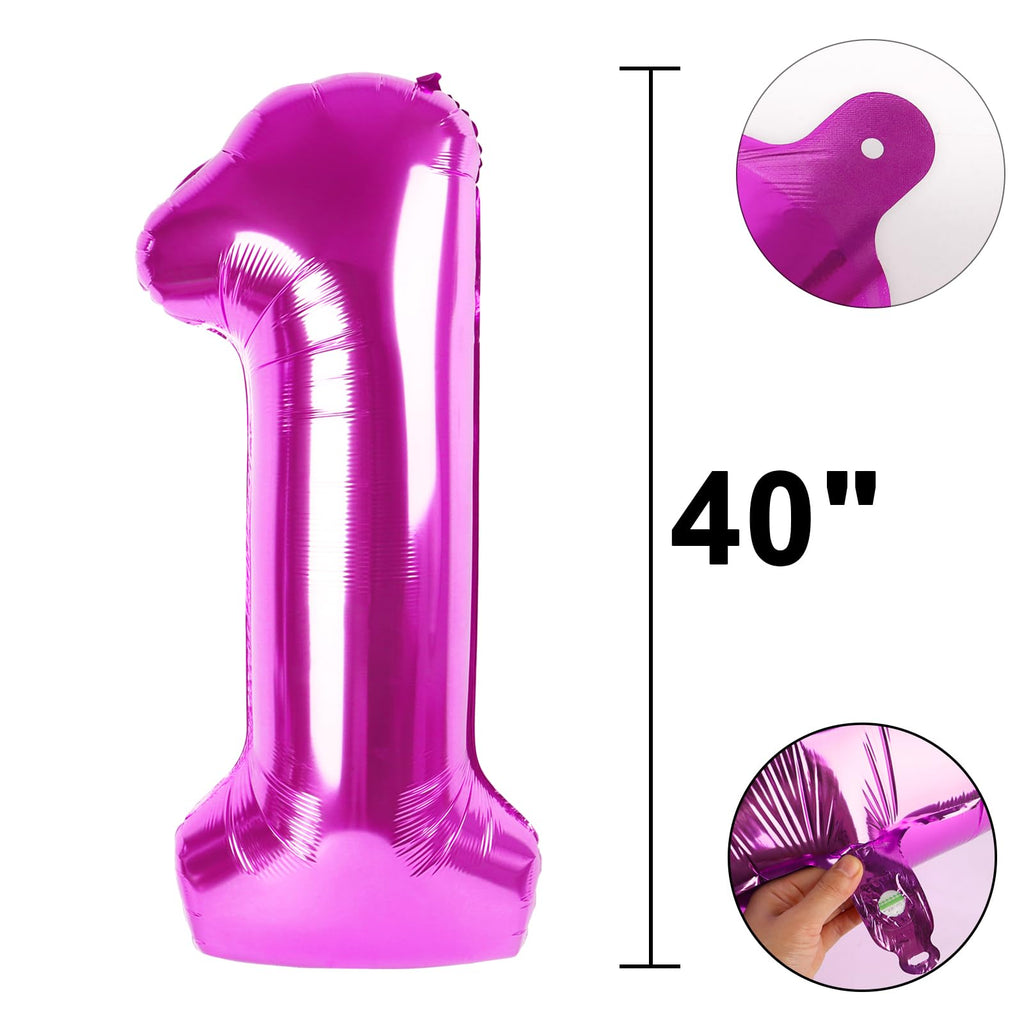 Kelfuoya 40-Inch Rose Purple 16 Balloons – Giant Foil Number Balloons for Birthday & Anniversary Parties