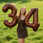Kelfuoya 40-Inch Dark Brown 4 Balloon – Giant Mylar Number Balloons for Birthdays & Anniversaries