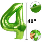 Kelfuoya 40-Inch Light Green Foil Number Balloons - Giant 14th & 24th Birthday Decor