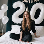 Kelfuoya 40-Inch White Number 20 Digital Balloon – Jumbo Mylar Foil Balloons for Birthday & Anniversary Decor