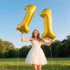 Kelfuoya 40 Inch Gold Number 11 Balloon – Jumbo Mylar Foil Balloons for 11th Birthday, Weddings & Anniversaries