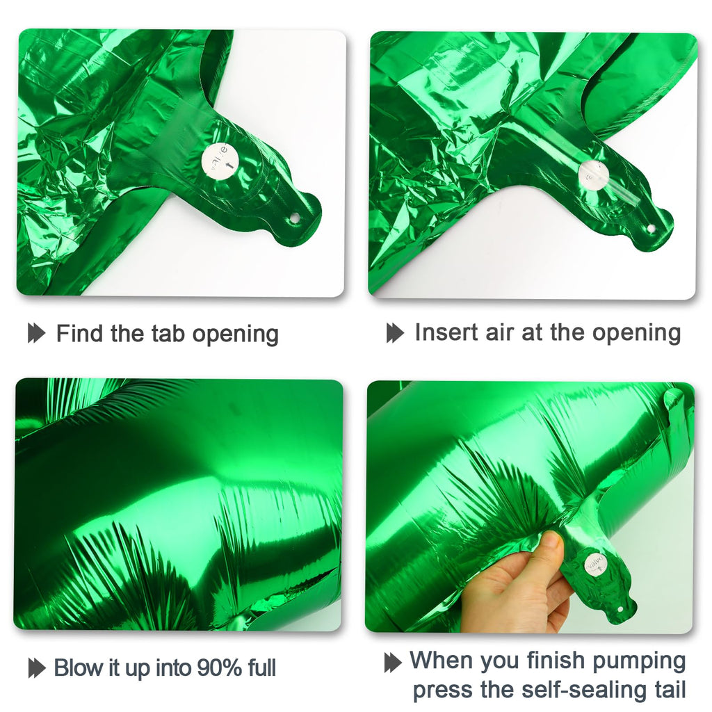 Kelfuoya 40in Green Number 8 Balloon – Large Foil Balloons for Birthdays
