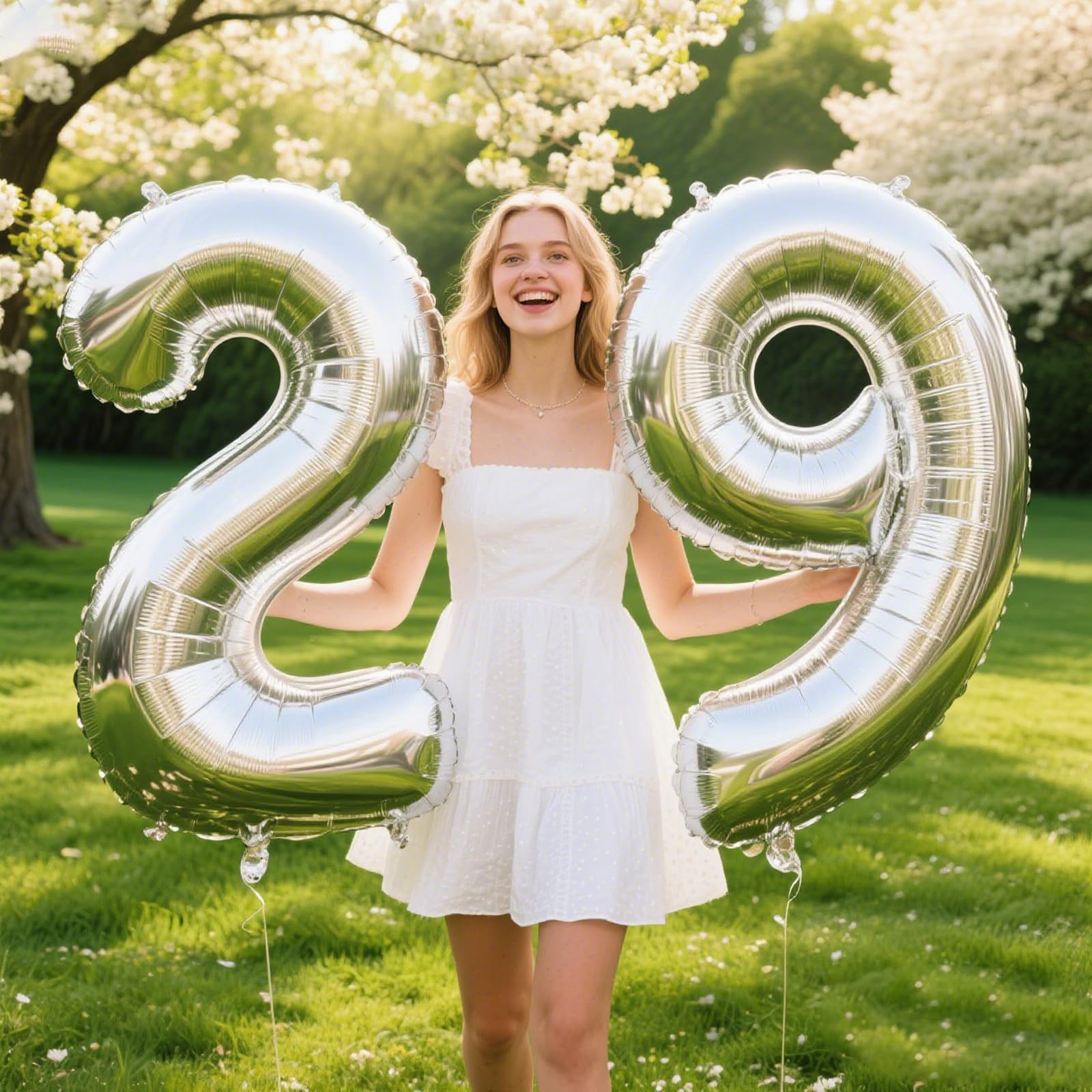 Kelfuoya 40-Inch Silver Number 29 Balloon | Jumbo Mylar Foil Balloons for Birthday, Anniversary & Wedding Decor