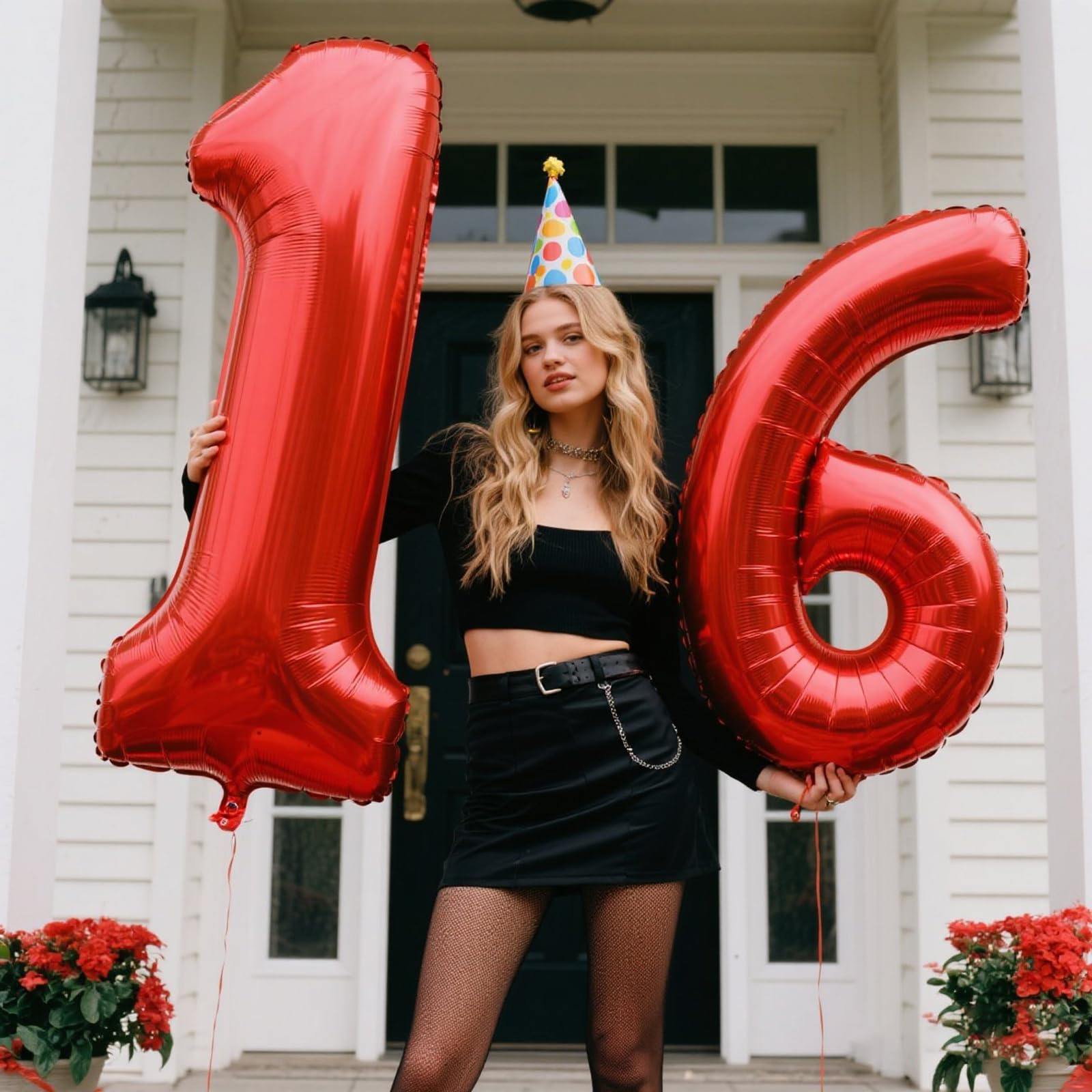 Kelfuoya Red Number 6 Balloons – 40-Inch Foil Balloon for Birthdays & Anniversaries
