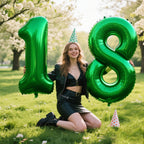 Kelfuoya 40in Green Number 8 Balloon – Large Foil Balloons for Birthdays