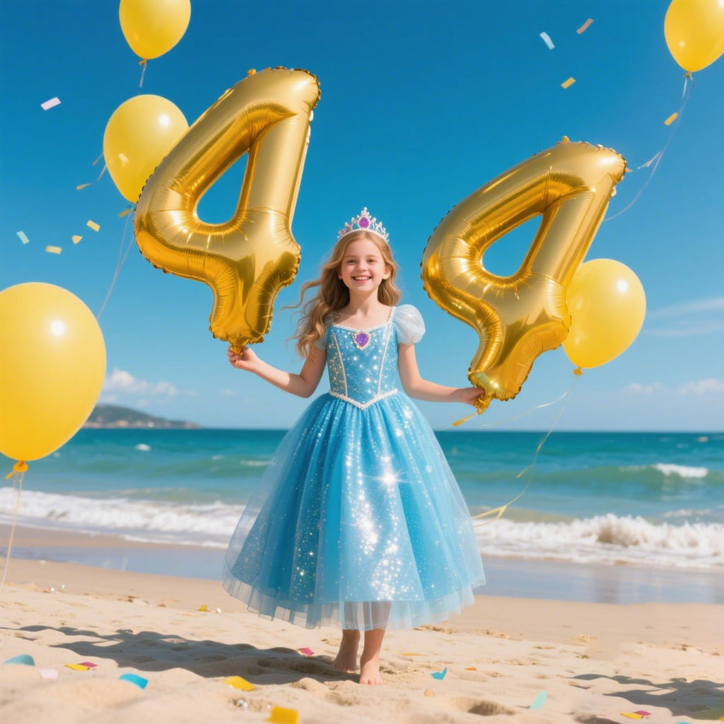 Kelfuoya 40-Inch Gold Number 4 Balloon | Giant Foil Milestone Balloons for Birthdays & Anniversaries