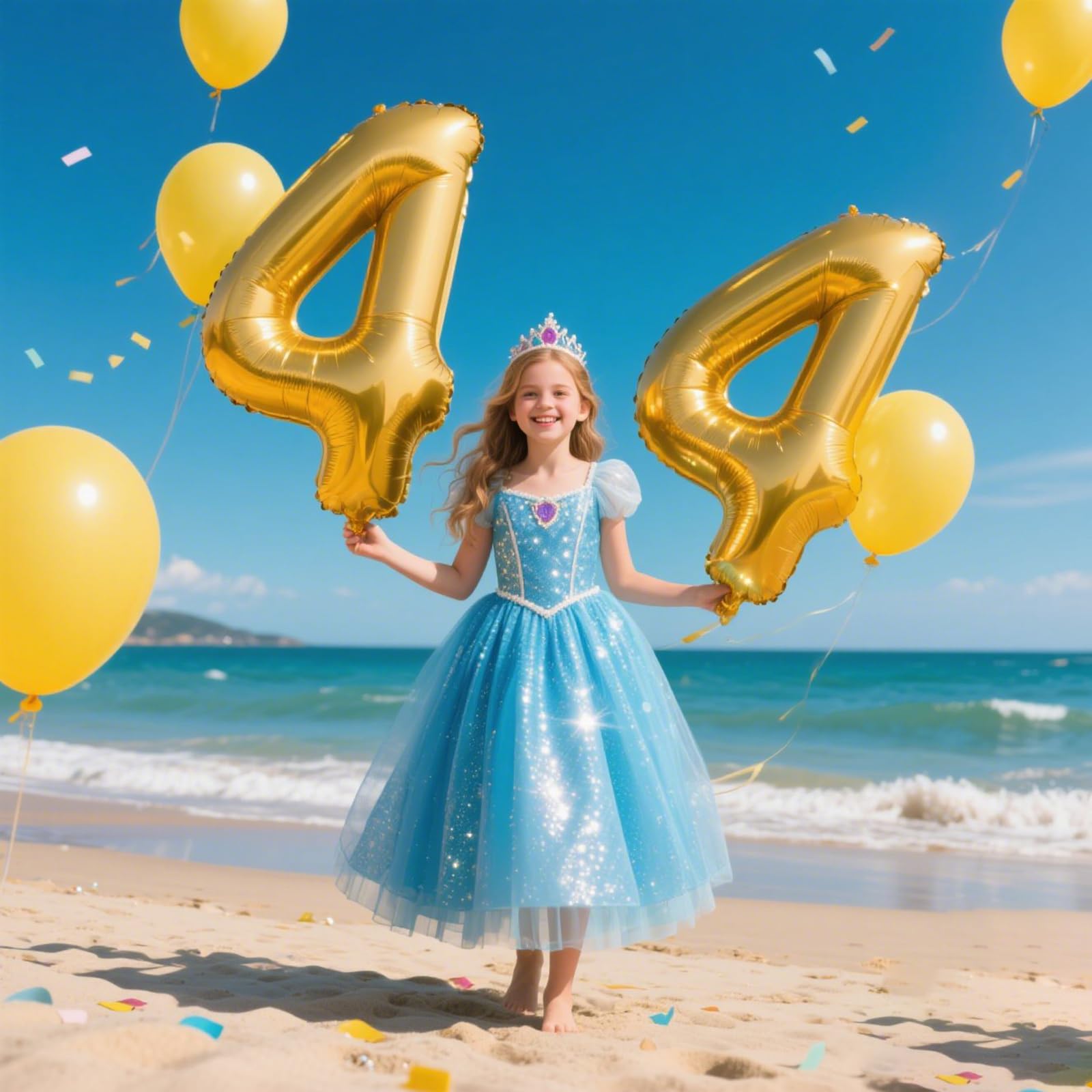 Kelfuoya 40-Inch Gold Number 4 Balloon | Giant Foil Milestone Balloons for Birthdays & Anniversaries