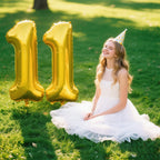 Kelfuoya 40 Inch Gold Number 11 Balloon – Jumbo Mylar Foil Balloons for 11th Birthday, Weddings & Anniversaries