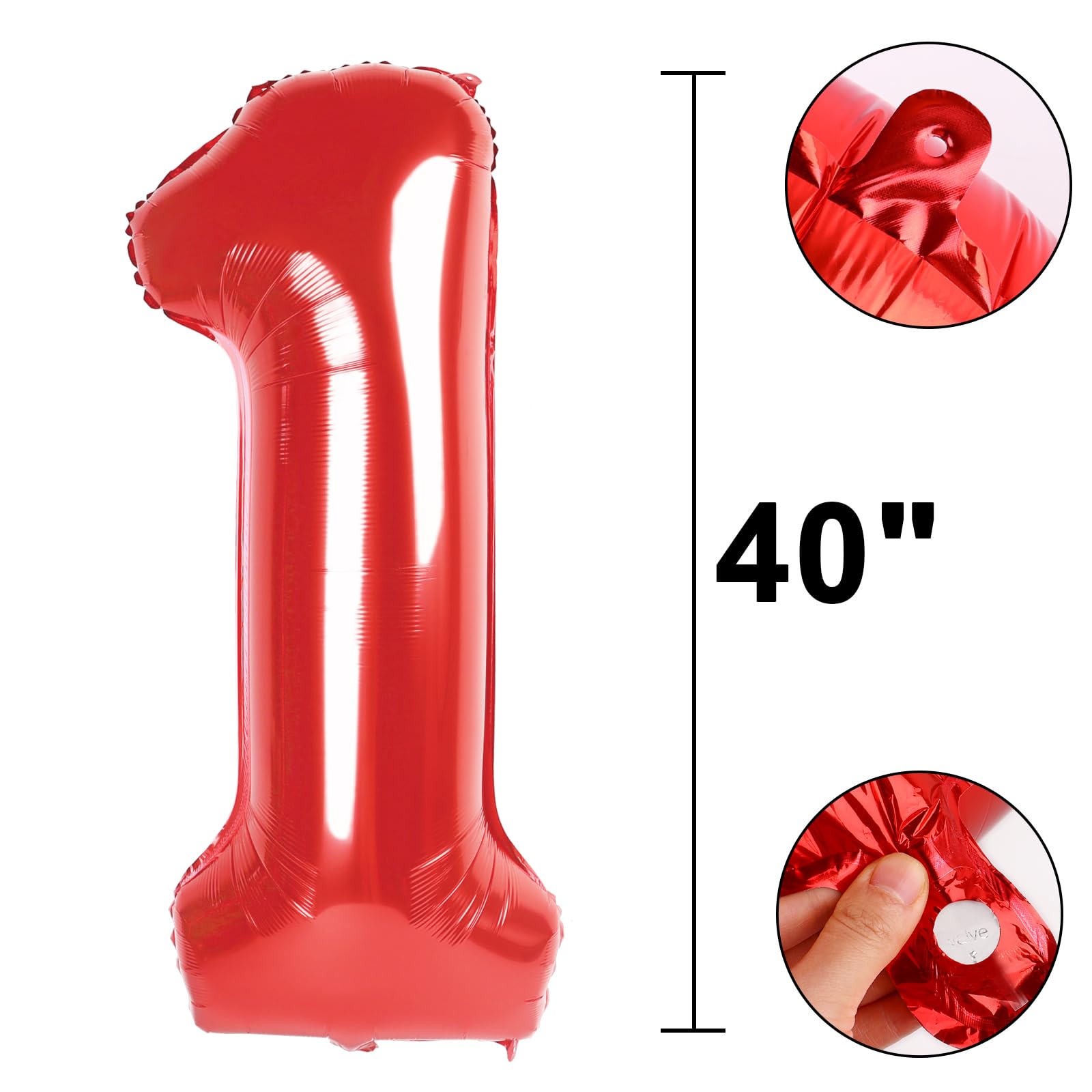 Kelfuoya 40 Inch Red Number 16 Balloon – Jumbo Mylar Foil Balloons for Birthdays & Anniversaries