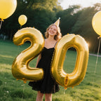 Kelfuoya 40 Inch Gold Number 20 Balloon – Jumbo Mylar Foil Balloons for 20th Birthday & Anniversary