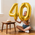 Kelfuoya 40-Inch Gold Number 4 Balloon | Giant Foil Milestone Balloons for Birthdays & Anniversaries