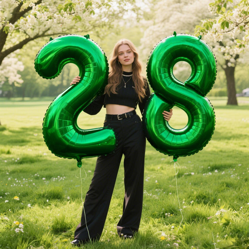 Kelfuoya 40in Green Number 8 Balloon – Large Foil Balloons for Birthdays