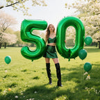 Kelfuoya 40 Inch Green Number 0 Foil Balloon – Large 0 Balloons for Birthdays, Baby Showers & Celebrations