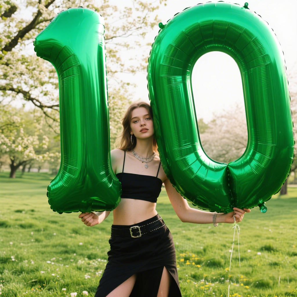 Kelfuoya 40 Inch Green Number 0 Foil Balloon – Large 0 Balloons for Birthdays, Baby Showers & Celebrations