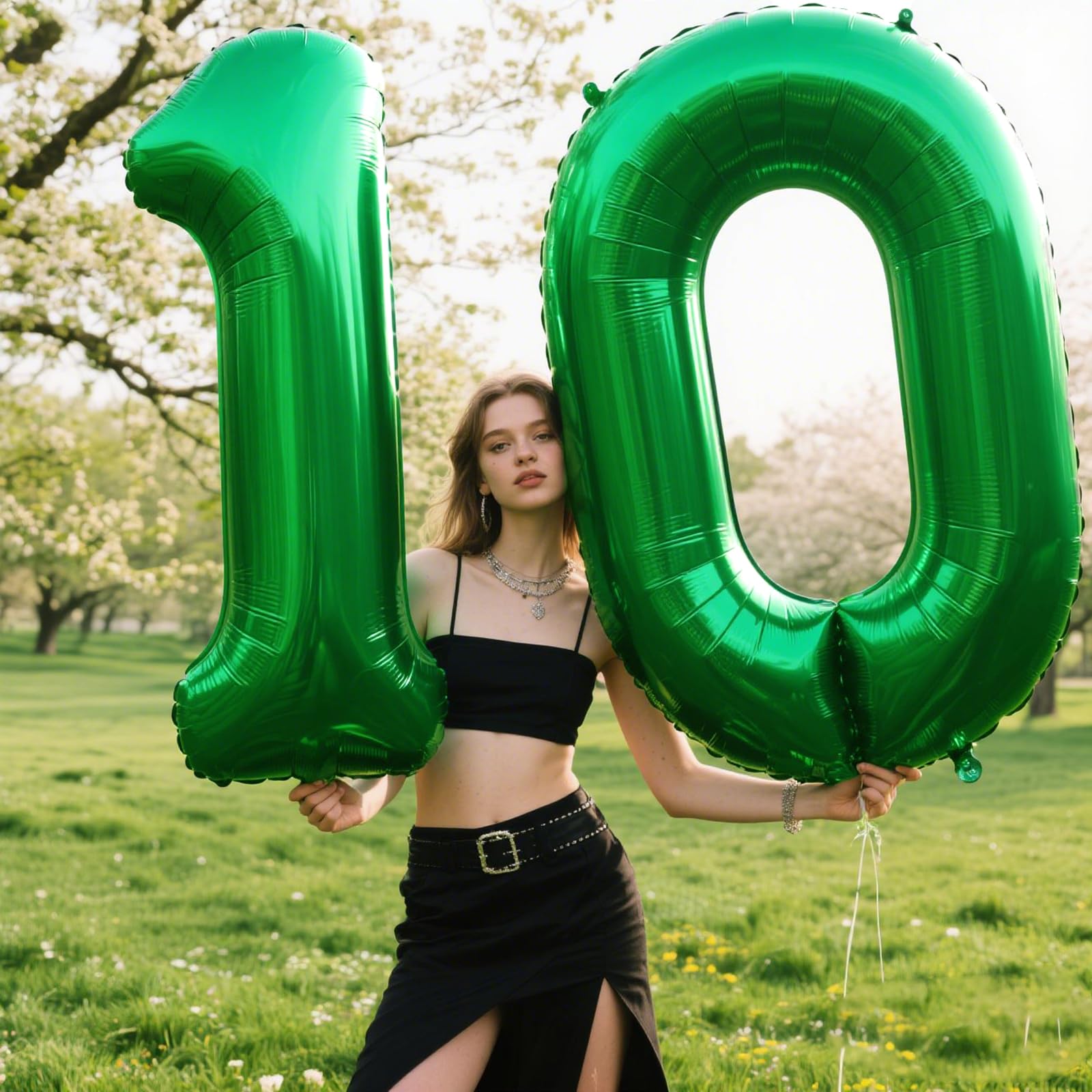 Kelfuoya 40 Inch Green Number 0 Foil Balloon – Large 0 Balloons for Birthdays, Baby Showers & Celebrations