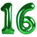 Kelfuoya 40 Inch Green Number 16 Balloon | Jumbo Mylar Foil Balloons for Birthday & Anniversary