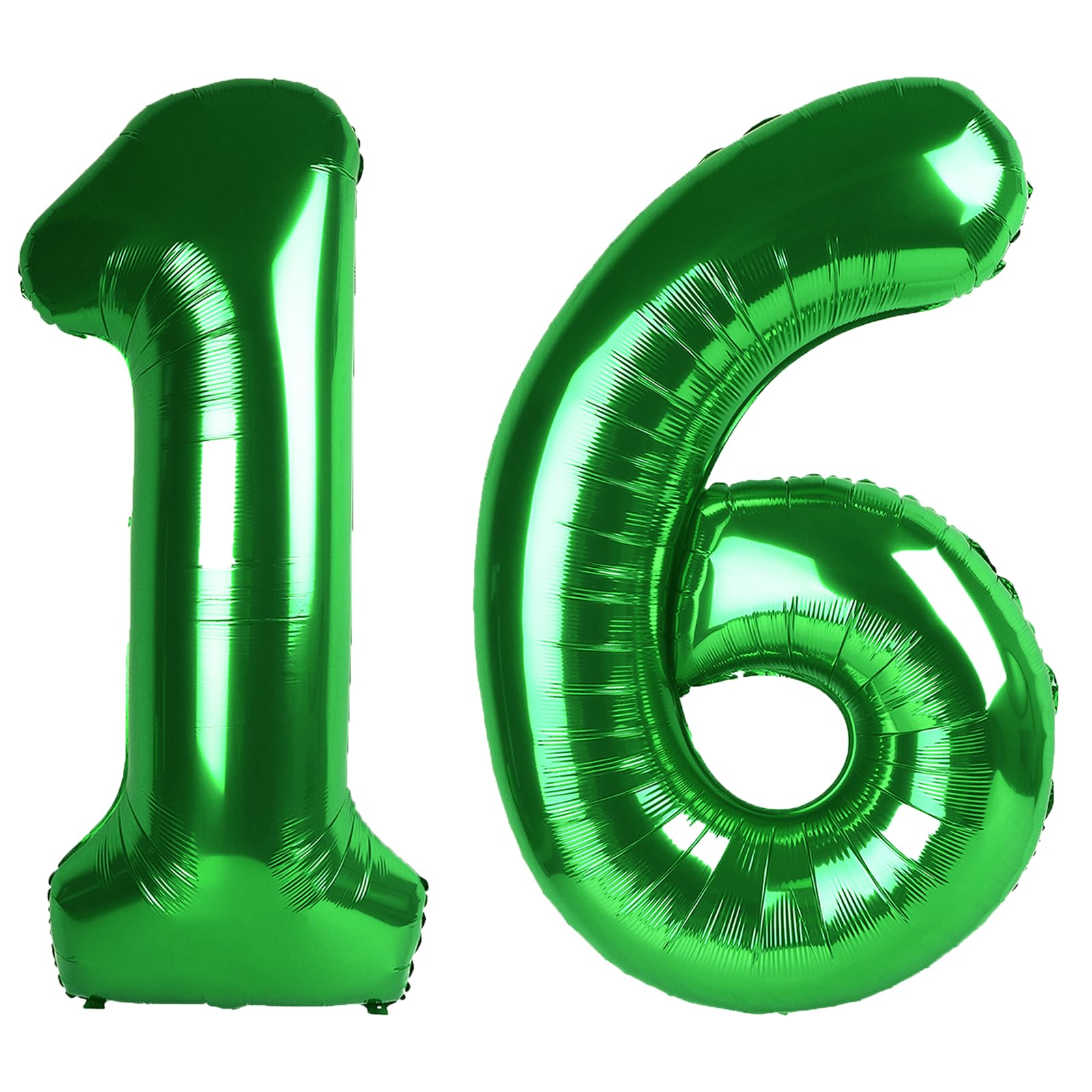 Kelfuoya 40 Inch Green Number 16 Balloon | Jumbo Mylar Foil Balloons for Birthday & Anniversary