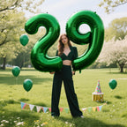 Kelfuoya 40 Inch Green Number 2 Balloon – Giant Foil Mylar Balloons for Birthdays & Anniversaries