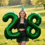 Kelfuoya 40in Green Number 8 Balloon – Large Foil Balloons for Birthdays
