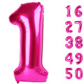 Kelfuoya Hot Pink 40-Inch Number 1 Balloon – Rose Red Jumbo Mylar Balloons for 1st Birthday & Celebrations