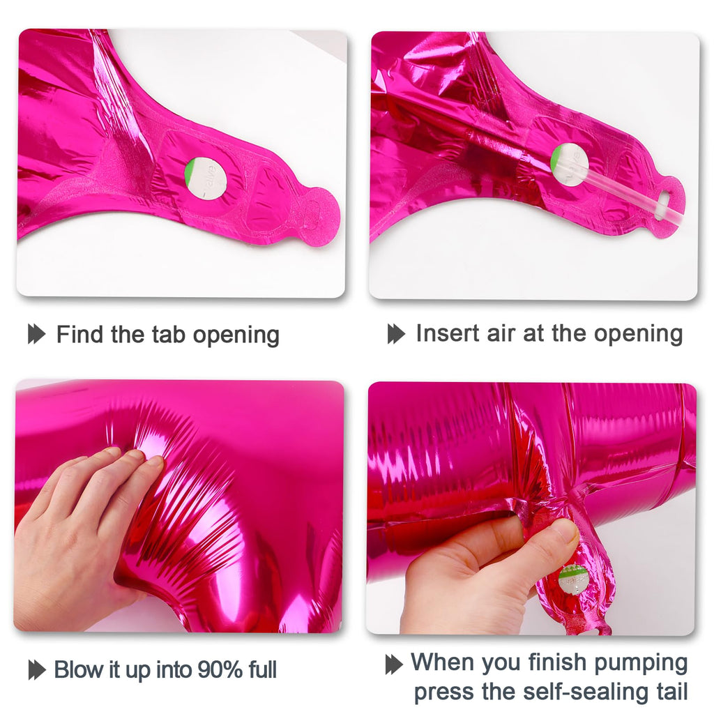 Kelfuoya Hot Pink 40-Inch Number 1 Balloon – Rose Red Jumbo Mylar Balloons for 1st Birthday & Celebrations