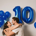 Kelfuoya 40 Inch Navy Blue Number 10 Balloon | Jumbo Mylar Foil Balloons for Birthday & Anniversary
