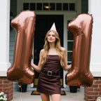 Kelfuoya 40 Inch Dark Brown Number 1 Balloon | Jumbo Mylar Foil First Birthday Balloons for Parties