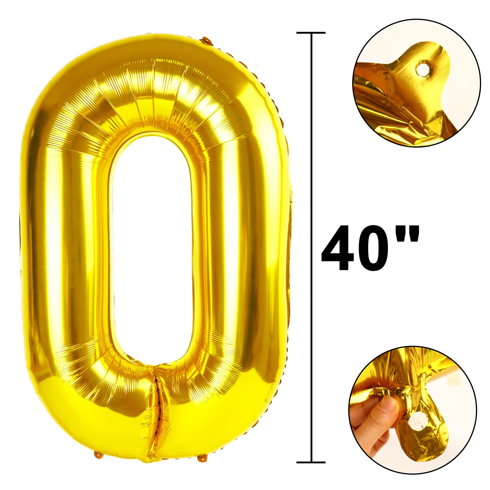 Kelfuoya 40 Inch Gold Number 20 Balloon – Jumbo Mylar Foil Balloons for 20th Birthday & Anniversary