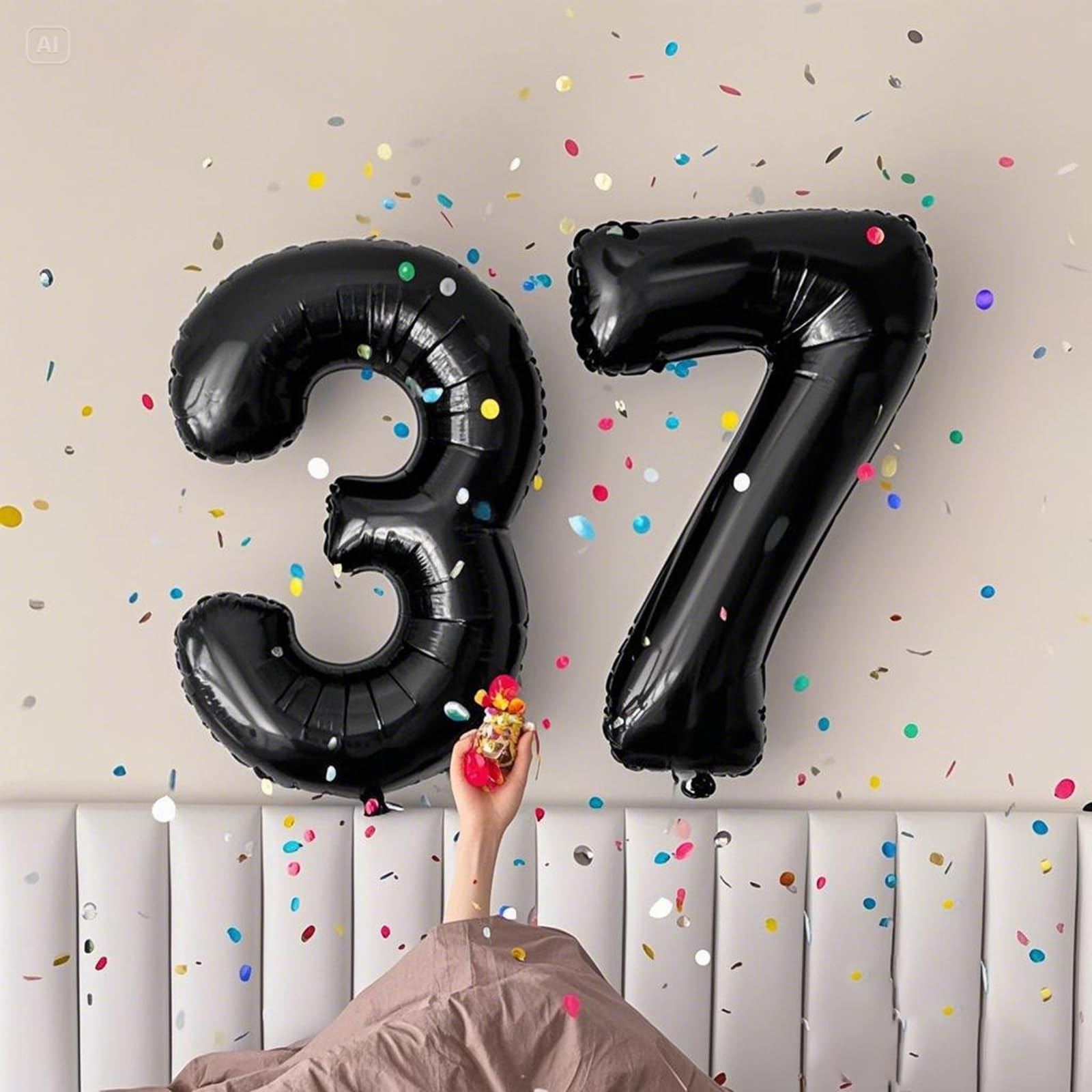 Kelfuoya 40-Inch Black Number 70 Digital Balloon | Jumbo Mylar Balloons for Birthday & Anniversary