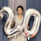 Kelfuoya 40-Inch Silver Foil Number 0 Balloon – Jumbo Digital Birthday & Anniversary Balloons
