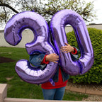Kelfuoya 40-Inch Purple Number 60 Digital Balloon | Jumbo Mylar Foil Balloons for Parties