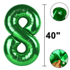 Kelfuoya 40-Inch Green Number 28 Balloon | Jumbo Mylar Foil Helium Balloons for Birthdays & Anniversaries