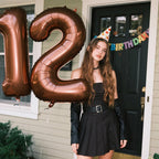 Kelfuoya 40 Inch Dark Brown Number 1 Balloon | Jumbo Mylar Foil First Birthday Balloons for Parties